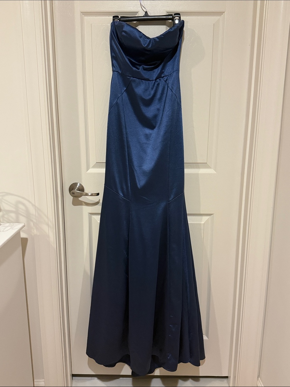 Windsor Strapless Midnight Blue Satin Gown